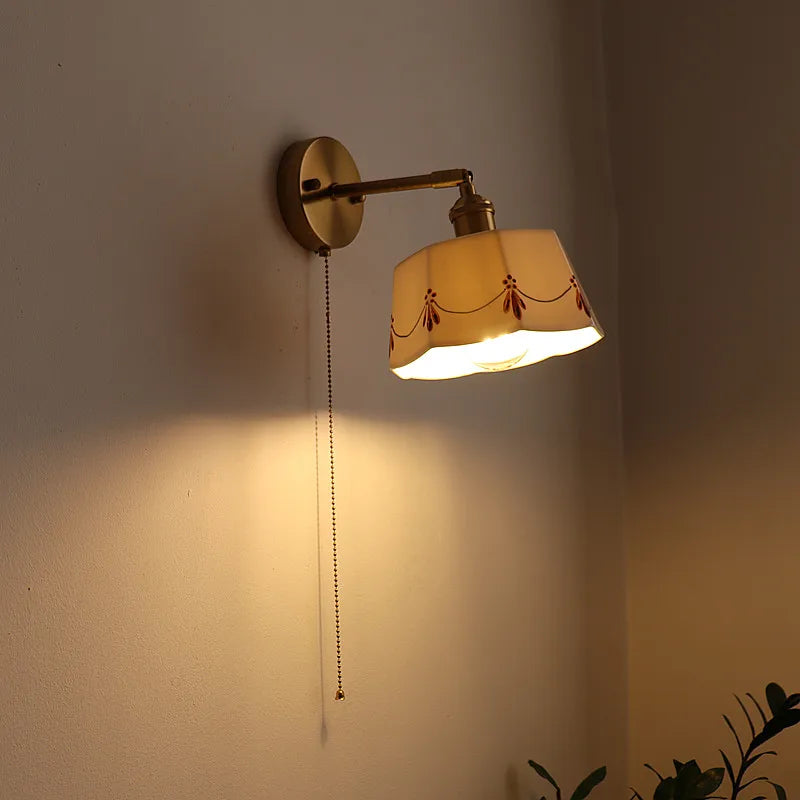 Afralia™ Ceramic Copper LED Wall Sconce Light, Modern Nordic Design for Living Room, Bedroom, Bathroom