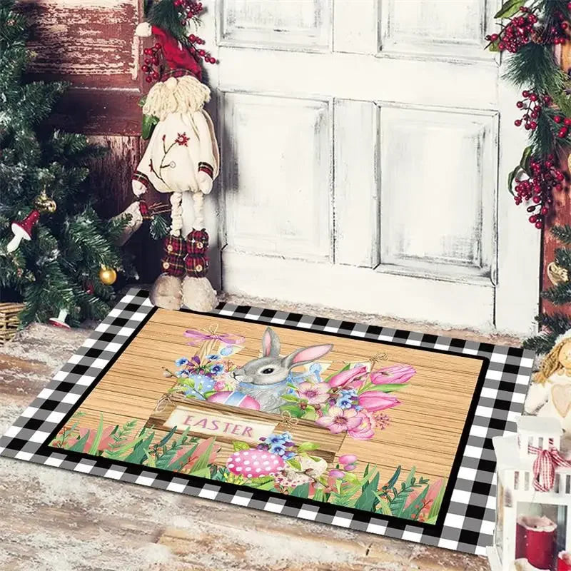 Afralia™ Christmas Snowman Non-slip Floor Mat