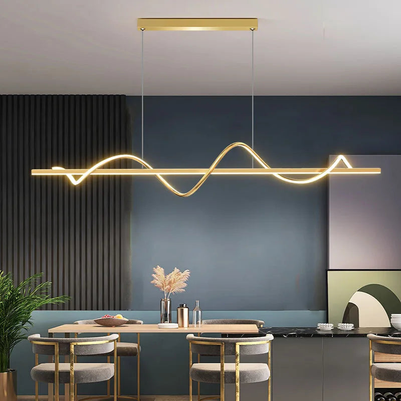 Afralia™ LED Chandelier Pendant Light 120cm Ceiling Modern Minimalist Dining Kitchen Lighting