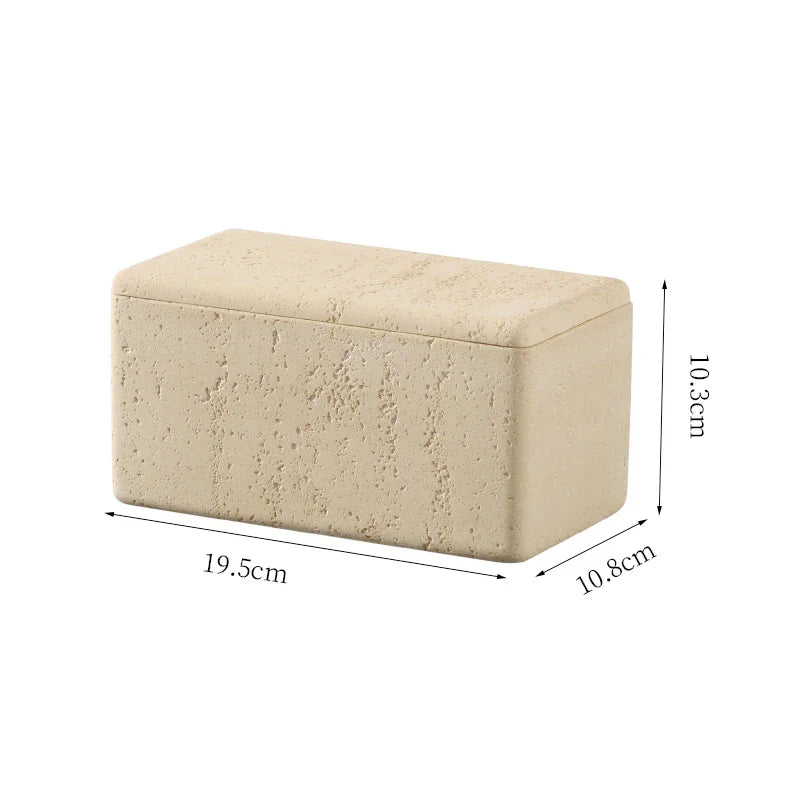 Afralia™ Marble Desktop Storage Box for Home Décor and Organization