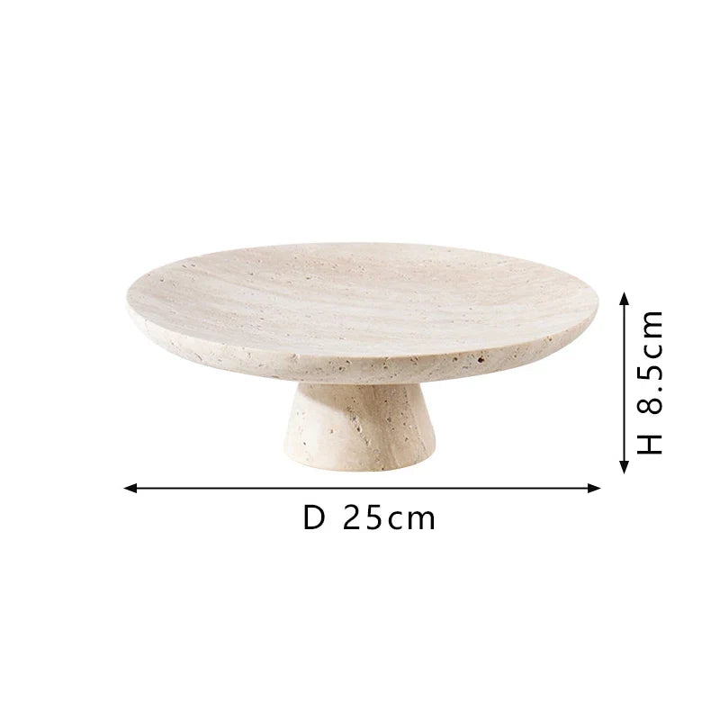 Afralia™ Travertine Fruit Bowl: Stylish Pedestal Tray for Kitchen Counter & Dining Table