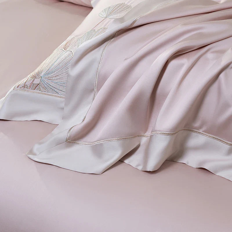 Afralia™ Cotton Flowers Embroidery Bedding Set with Soft Silky Finish