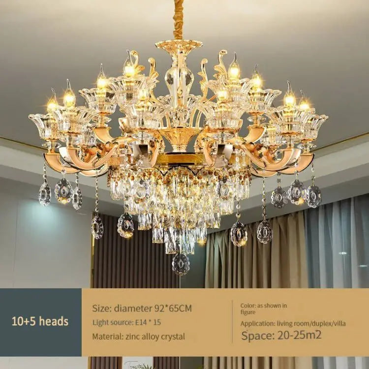 Afralia™ Crystal Chandelier Ceiling Light for Living, Dining, and Bedroom