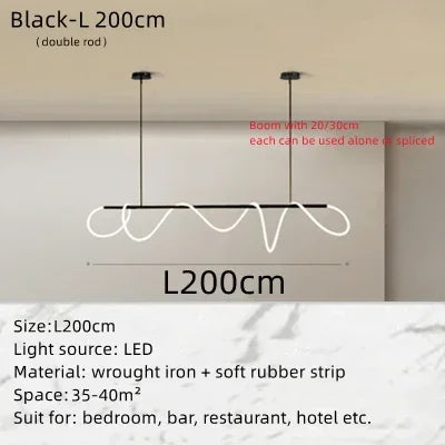 Afralia™ Musical Note Linear Light: Modern Nordic Pendant Lamp for Living Room