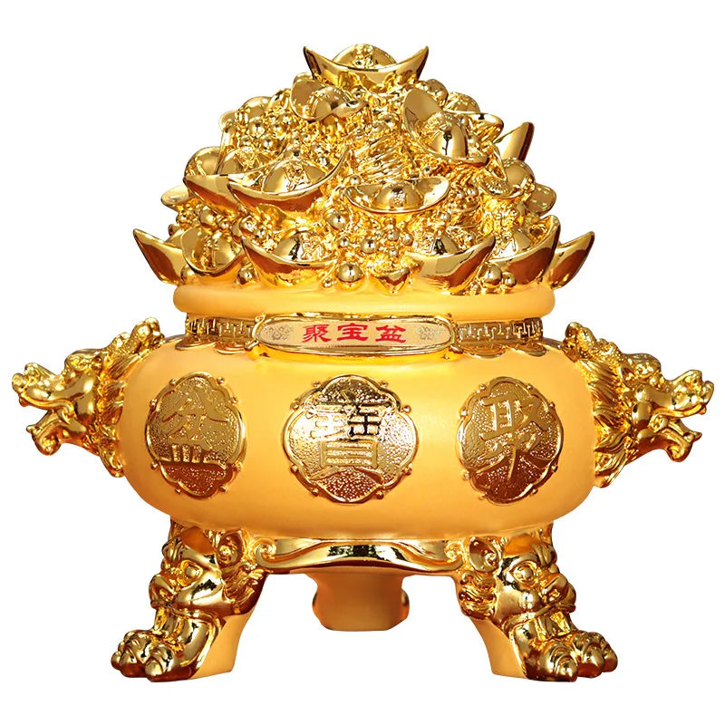 Afralia™ Sand Gold Cornucopia Resin Wealth Attractor Decor for Home and Office
