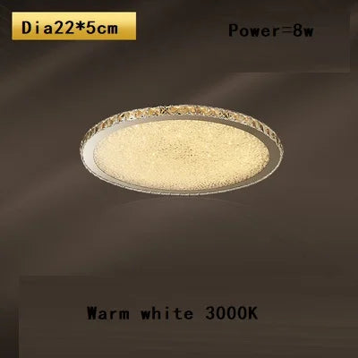 Afralia™ Crystal Round Ceiling Lamp: Nordic Light Luxury LED Home Lighting for Bedroom and Living Room