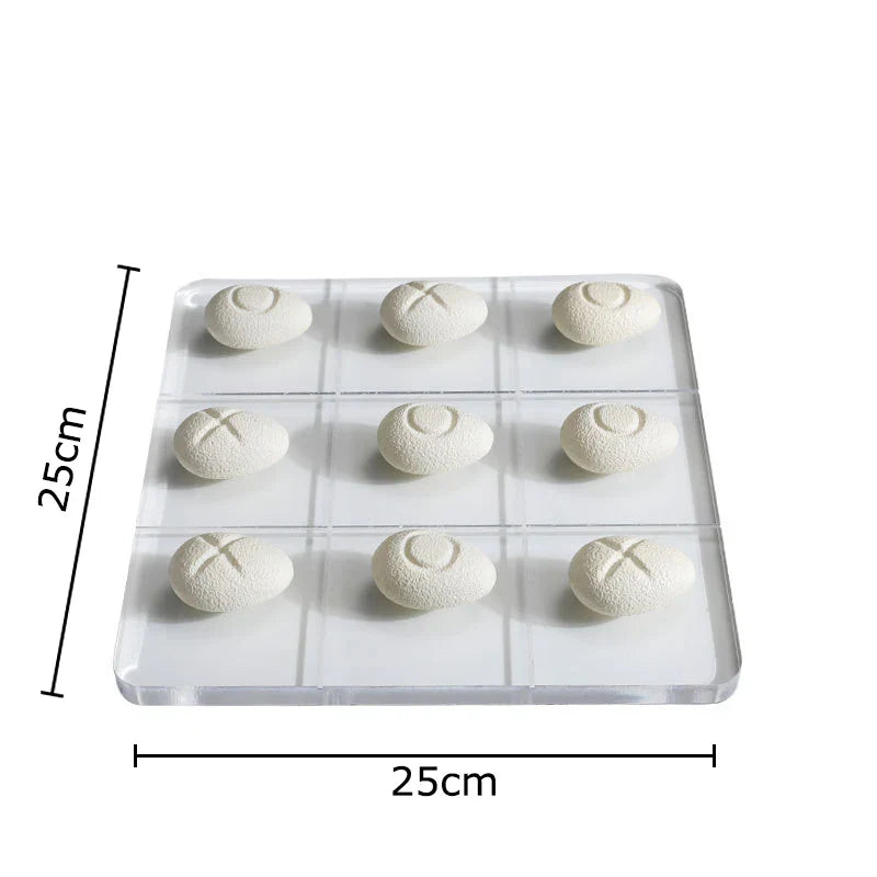 Afralia™ Acrylic Tic-Tac-Toe Chessboard Set with Resin Pieces