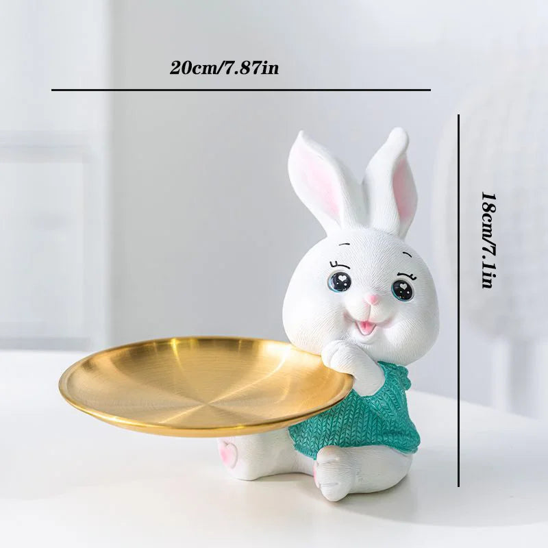 Afralia™ Rabbit Figurine Bunny Ornament Home Decor Animal Statue Modern Sculpture Shelf