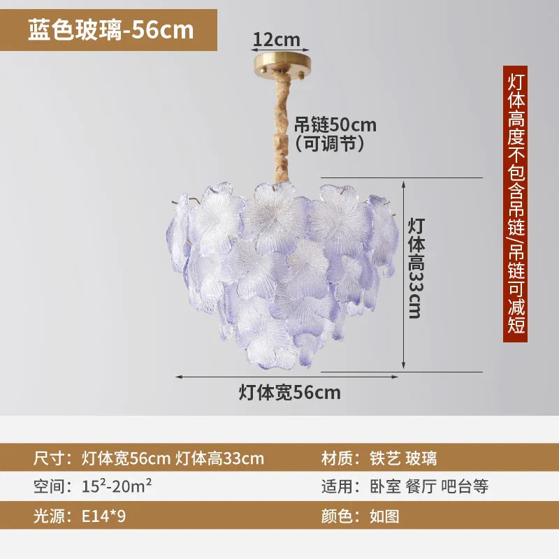 Afralia™ Crystal Glass Flower Chandelier - Modern French Style for Living Room, Bedroom, Dining Room