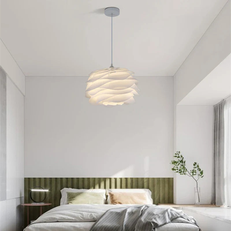 Afralia™ White Rose Petal Ceiling Chandelier - Elegant Lighting for Bedroom, Living Room and Kitchen