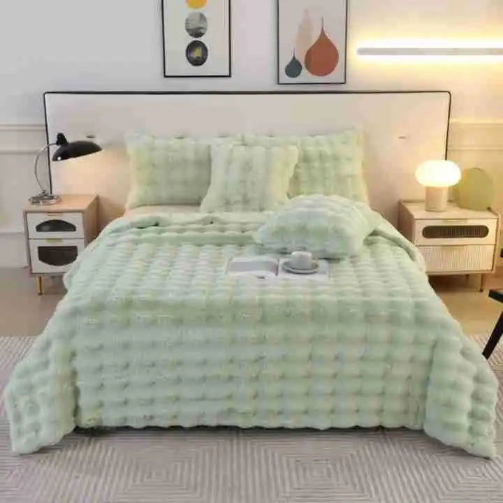 Afralia™ Bubble Rabbit Velvet Blanket: Soft Plush Sofa Cover for All Seasons