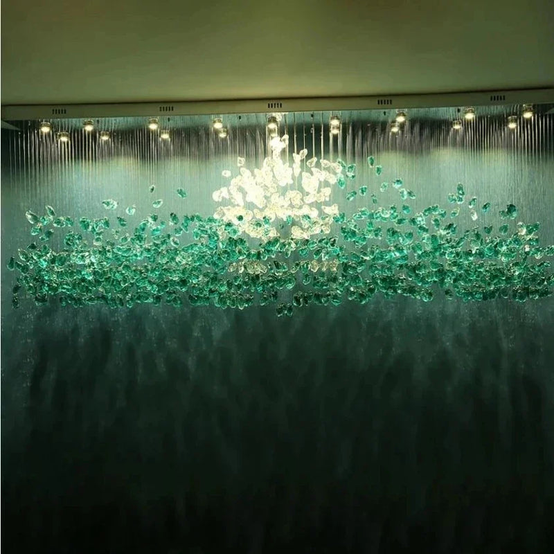 Afralia™ Stone Crystal LED Chandelier: Modern Luxury Lighting Fixture for Living Room Decor