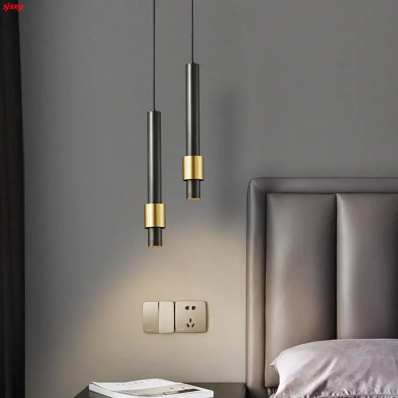 Afralia™ Copper LED Pendant: Luxury Brass Hanglamp for Bedside, Bar & Dining Room