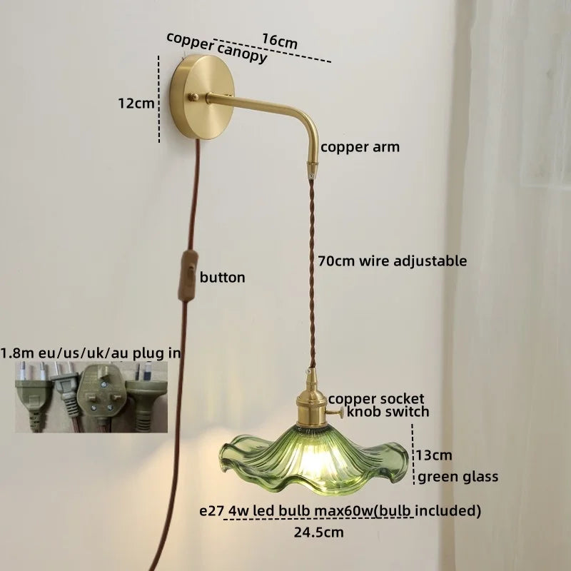 Afralia™ Gray Glass LED Wall Sconce Lamp for Home Decor, Bedroom, Living Room - Nordic Design