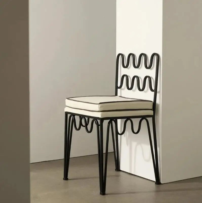 Afralia™ French Retro Wave Dining Table and Chair Set