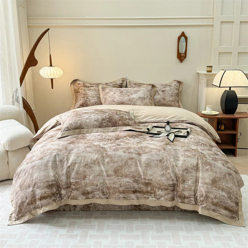 Afralia™ Premium 100s Egyptian Cotton Bedding Set: Quilt Cover, Sheet, Pillowcase