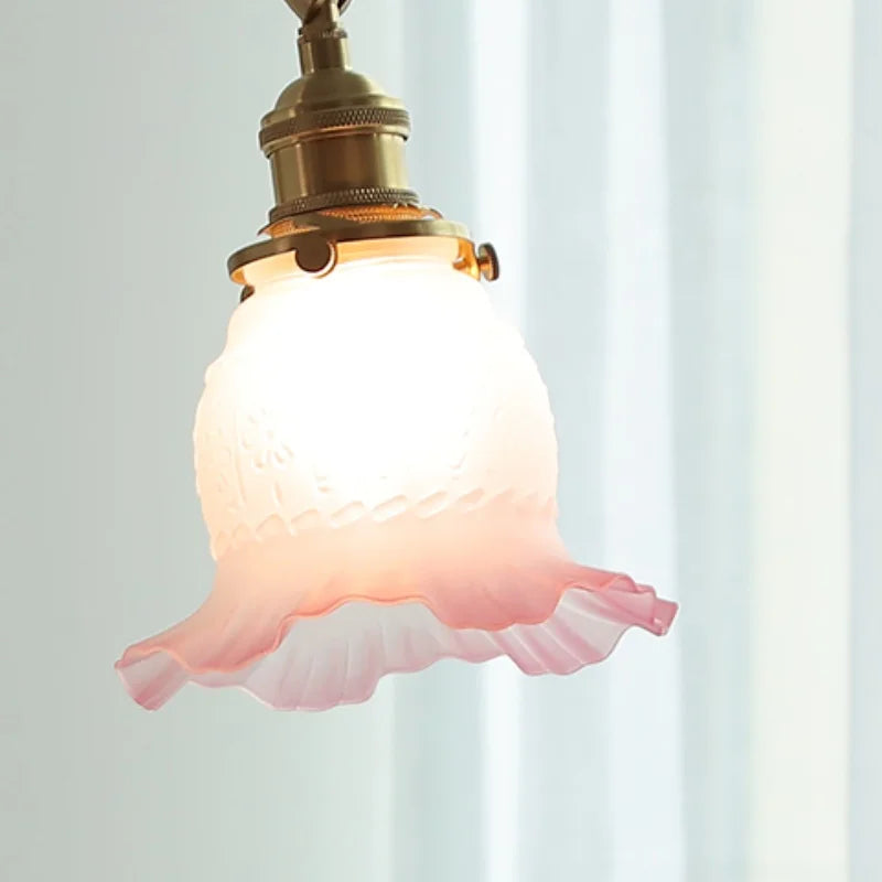 Afralia™ Pink Glass Wall Sconce with Rotatable Arms - LED Stair Light Fixtures