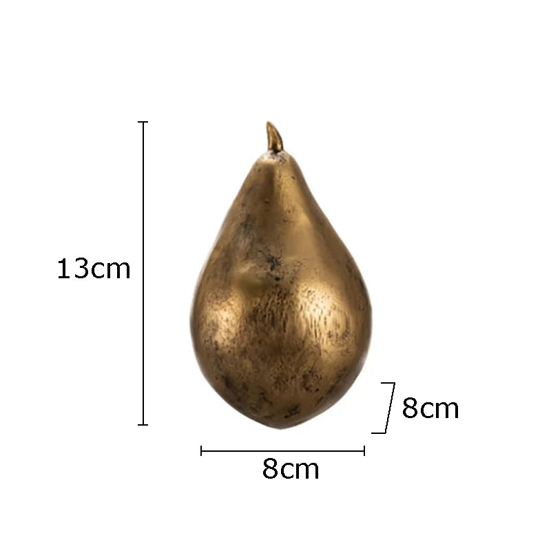 Afralia™ Copper Fruit Sculpture Set for Modern Home Decor