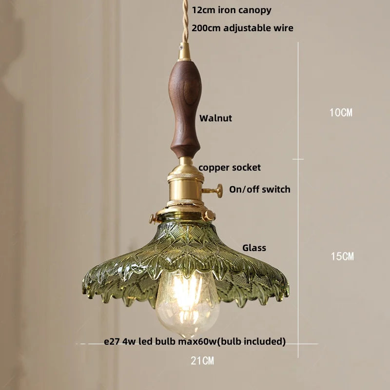 Afralia™ Nordic LED Pendant Light - Clear Glass Brass Switch Dining Room Decor