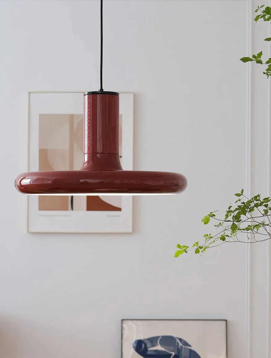 Afralia™ Nordic UFO Red Saucer Pendant Light, Vintage Medieval Living Room Dining Lamp