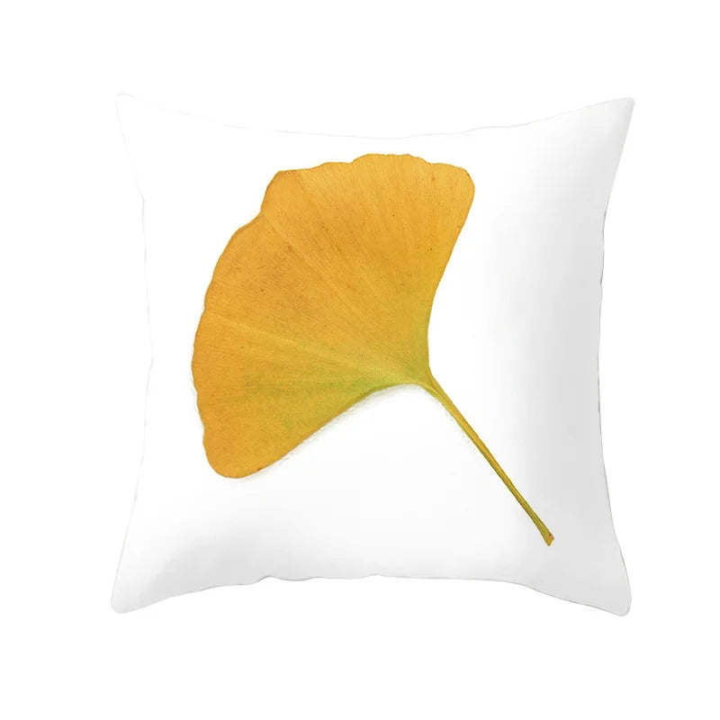 Afralia™ Autumn Maple Leaves Pillow Cases Short Plush Cushion Cover Sofa Pillowslip