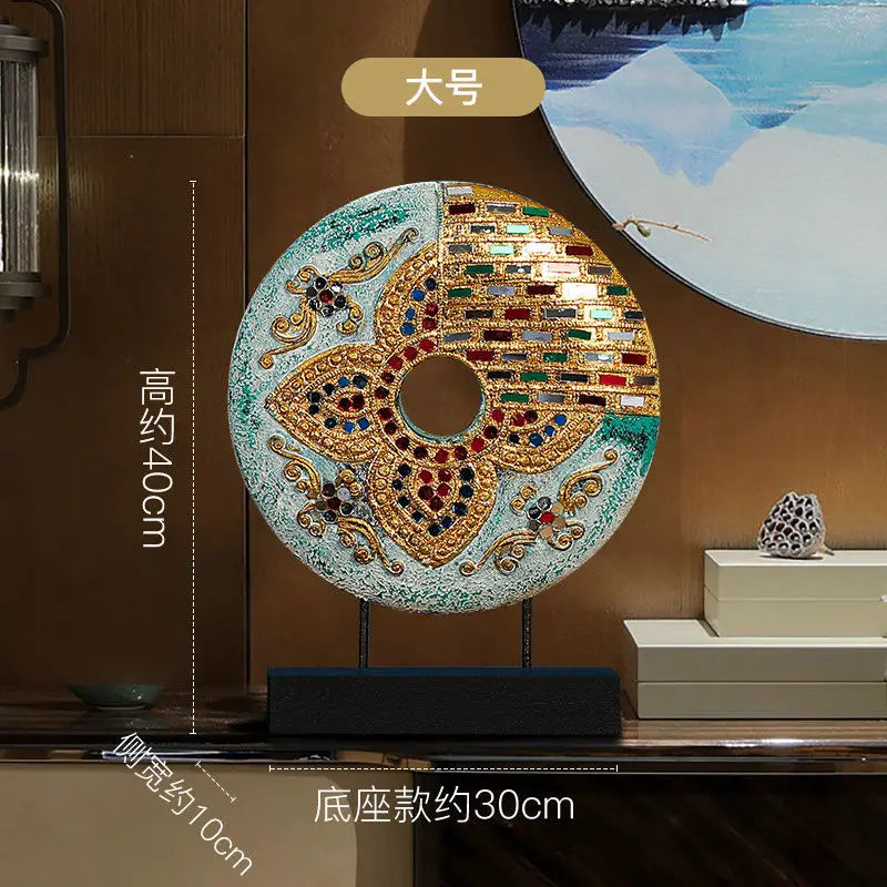 Afralia™ Handmade Thai Solid Wood Tabletop Decoration for Living Room and TV Cabinet