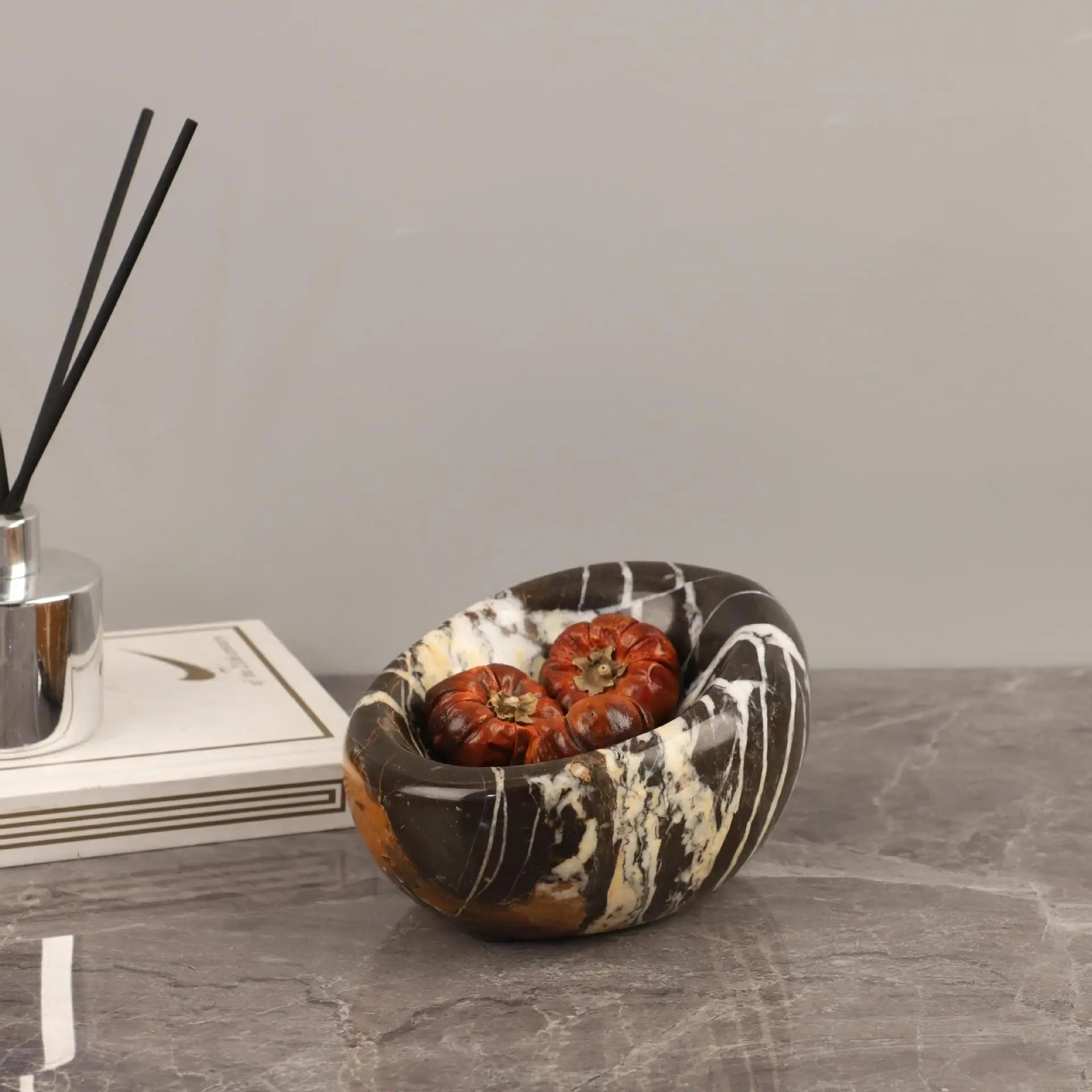Afralia™ Marble Bird's Nest Bowl: Jewelry Necklace Storage Container & Home Decor