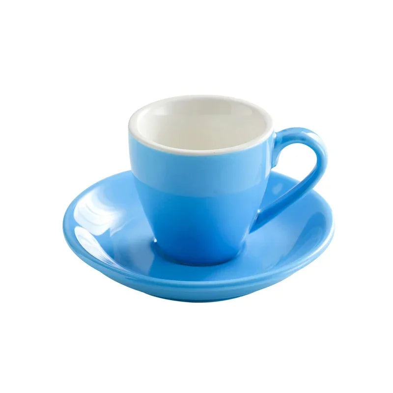 Afralia™ Ceramic Espresso Cup and Saucer Set - 80ml Porcelain Coffee Teacup