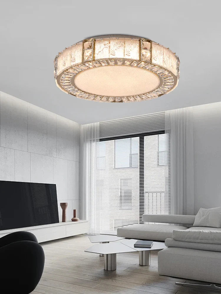 Afralia™ Crystal Glass Luxury Ceiling Chandelier - Gold LED Home Decor