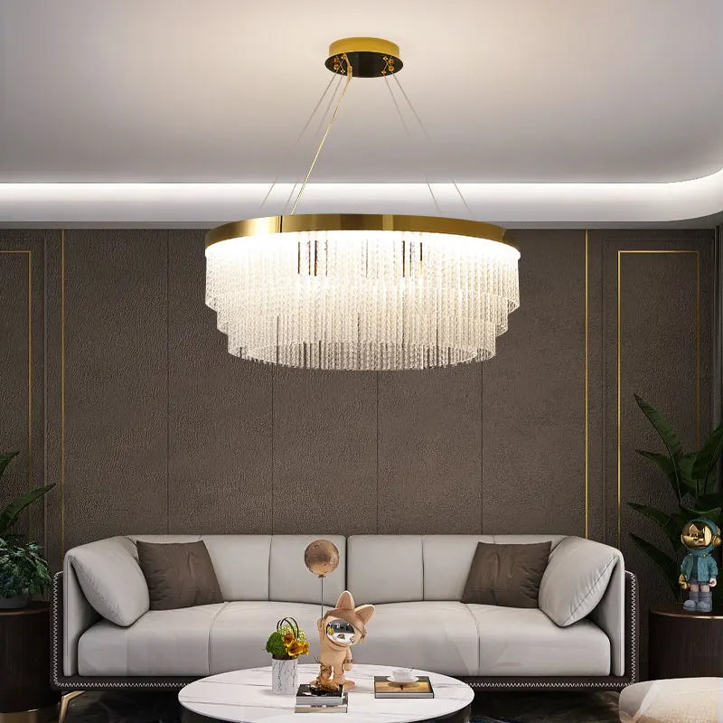 Afralia™ Nordic Glass Chandelier: Modern Light Luxury for Living & Dining Rooms