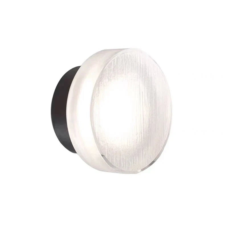 Afralia™ Outdoor Round Black Aluminum LED Wall Light for Porch Entryway Decor