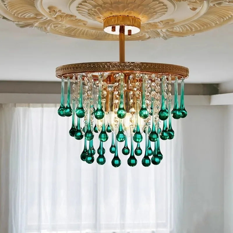 Afralia™ Water Drop Crystal Chandelier for Luxury Bedroom Decor