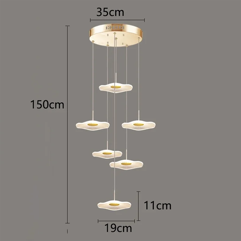 Afralia™ Crystal Chandelier Stair Pendant Lamp Living Room Pendant Lights Interior Lighting