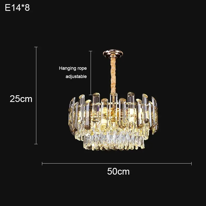 Afralia™ Gold Crystal Chandelier: Nordic Luxury Lighting for Living Room, Dining Room, Kitchen Island