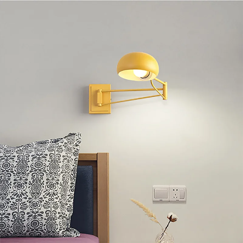 Afralia™ Foldable LED Wall Lamp with Switch for Bedroom, Study, Living Room - Retractable & Eye-Friendly