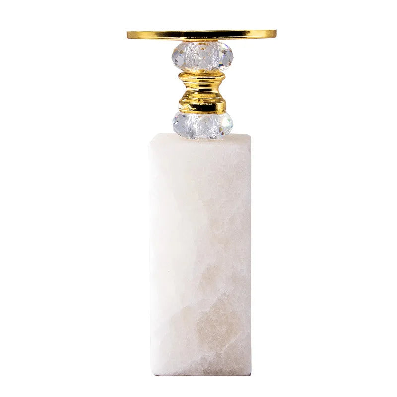 Afralia™ Gold Marble Candle Holder Candelabrum Wedding Decor Desktop Accessories