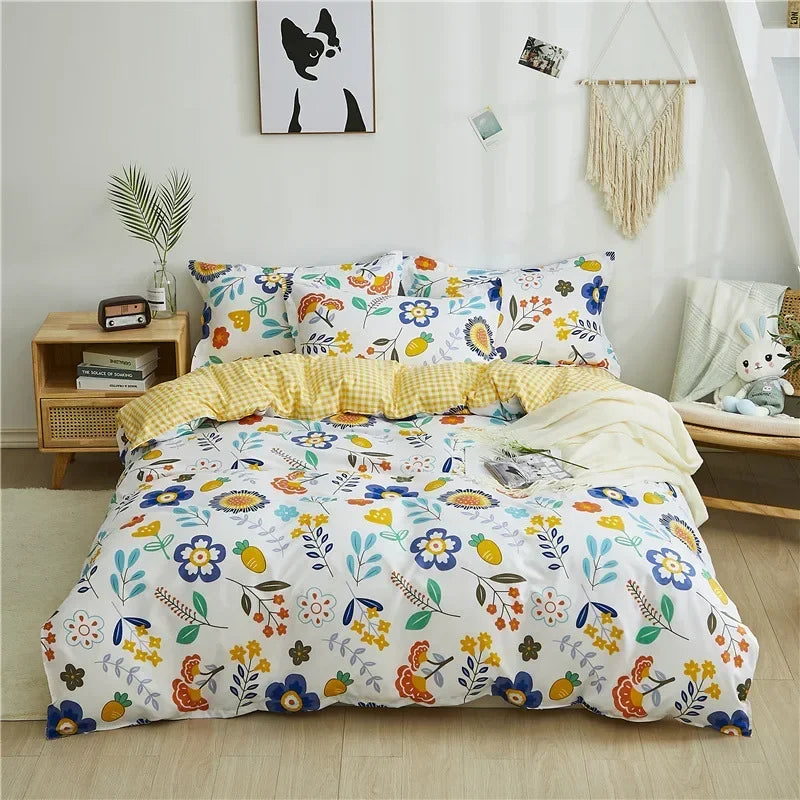 Afralia™ Cartoon King Size Duvet Set 220x240 with Pillowcase - Skin Friendly & Comfortable