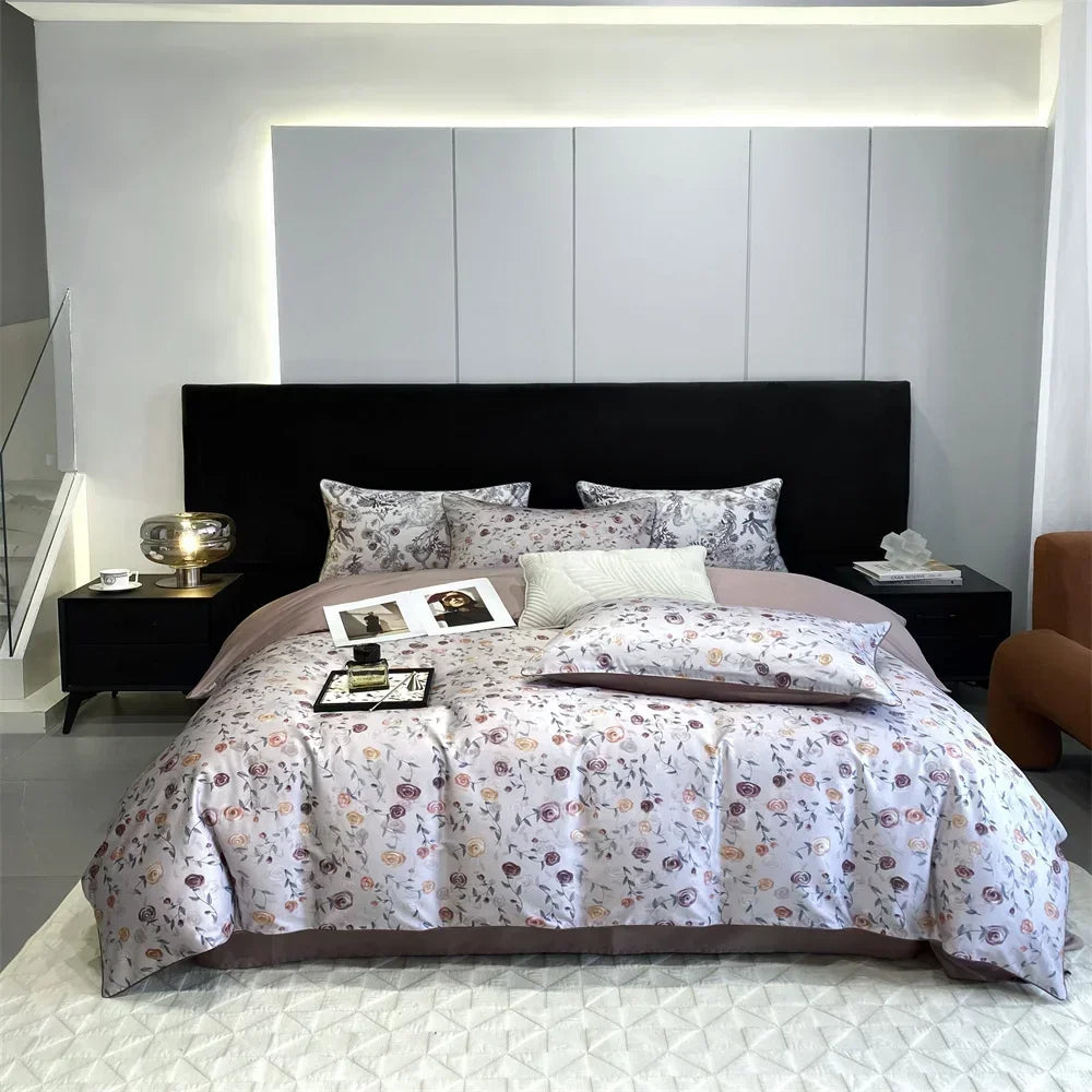 Afralia™ 1000TC Egyptian Cotton Bedding Set, Solid Color Sheets, Pillowcase, Blanket Cover, King Queen Europe Size