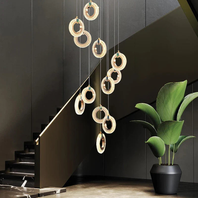 Afralia™ Modern Stair Chandelier: Creative Nordic Design for Hotel, Restaurant, Kitchen & Villa