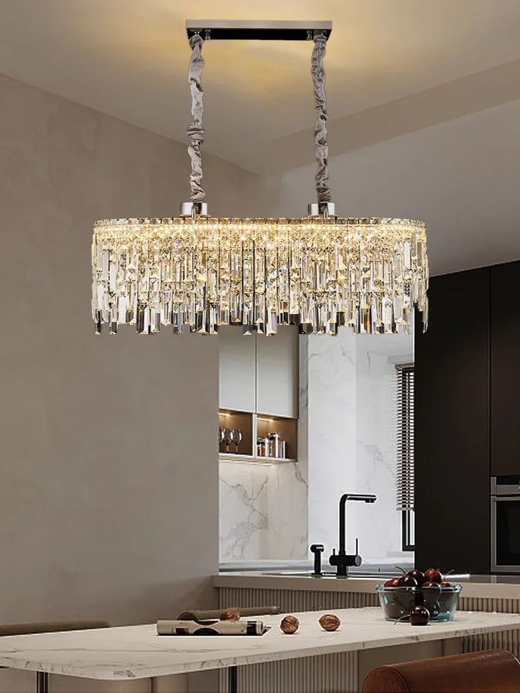 Afralia™ Luxury Crystal Round LED Chandelier 2024 | Creative Home Decor Lighting