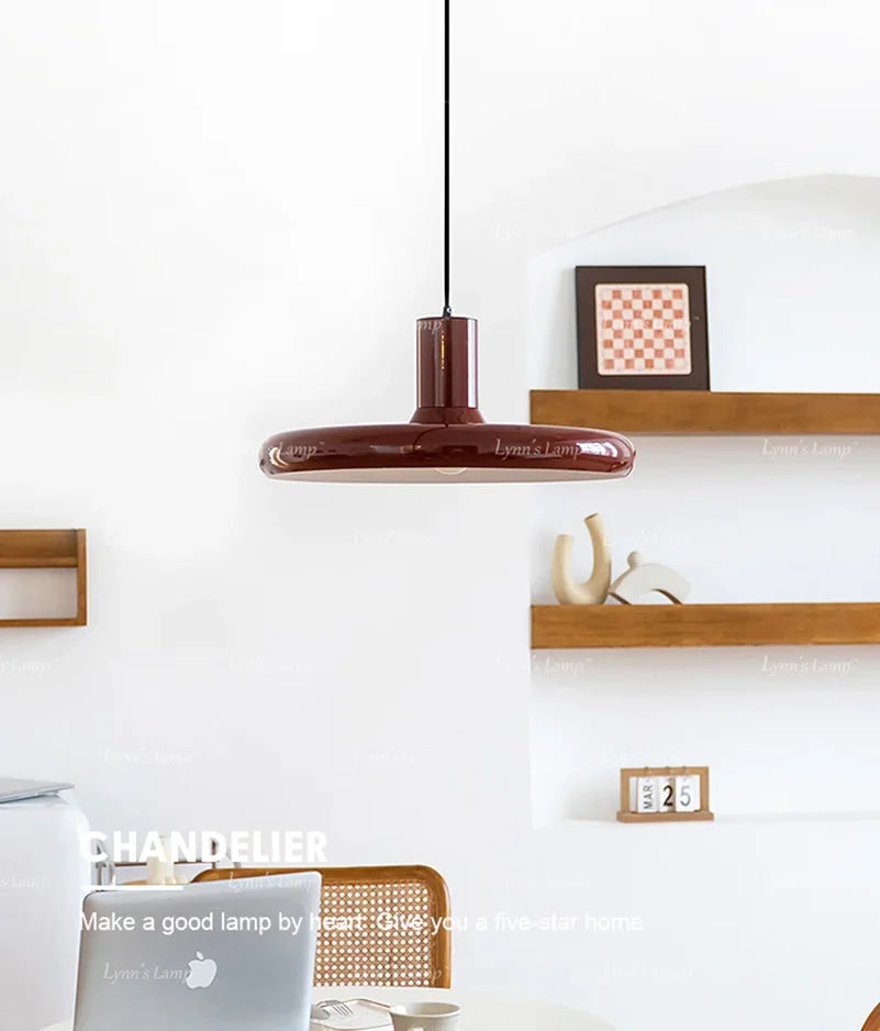 Afralia™ Red Chandelier: Danish Style, Post-Modern Design for Bedroom, Restaurant, and Study