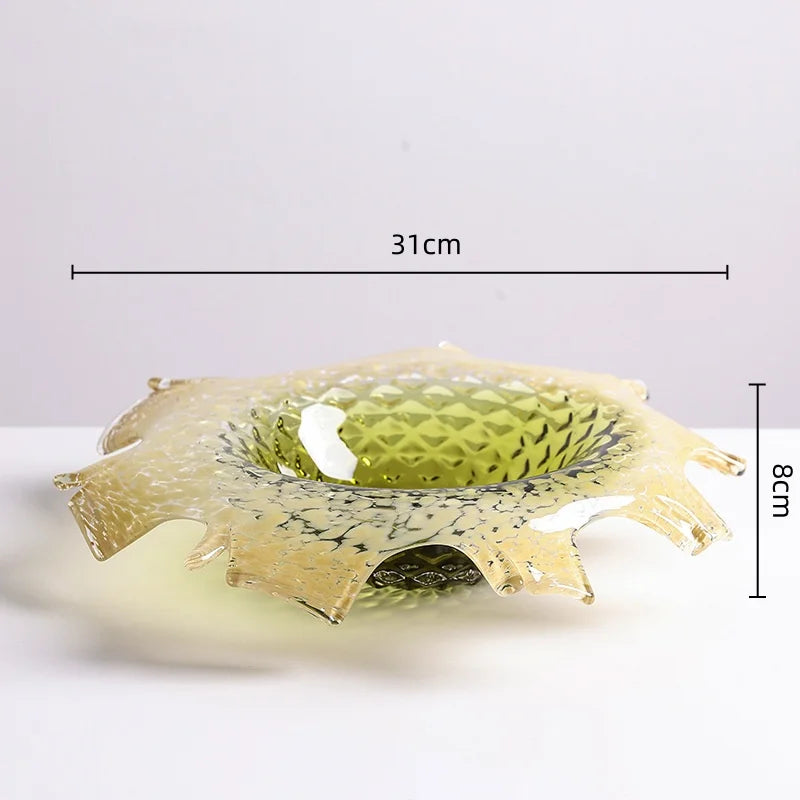 Afralia™ Gradient Glass Vase & Fruit Plate Set for Home Decor & Storage