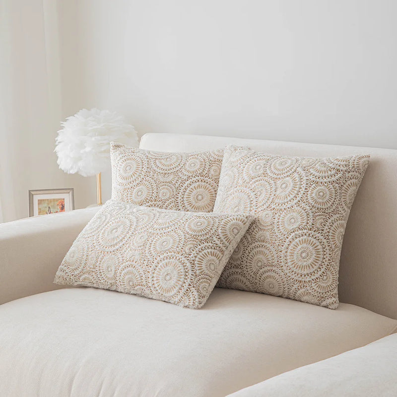 Afralia™ Circle Cushion Cover: Plush Gold Stamped Pillowcase for Stylish Living Rooms