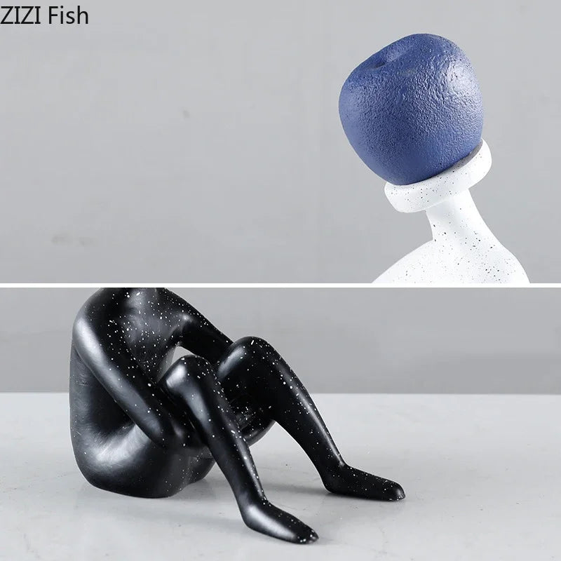 Afralia™ Abstract Thinker Resin Sculpture for Room Aesthetics Ornaments and Decor