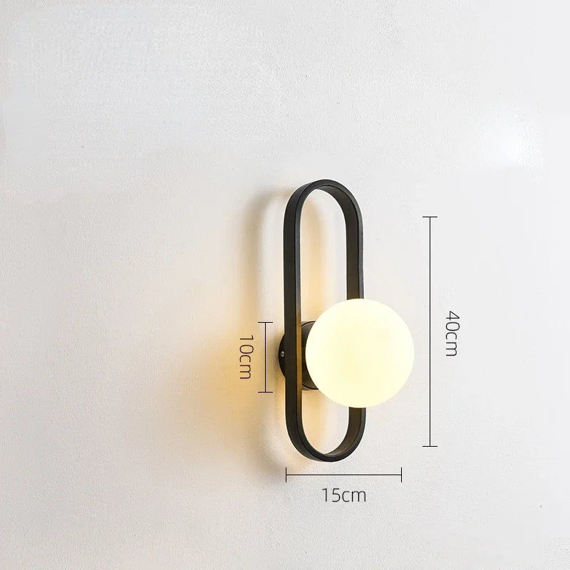 Afralia™ Nordic Glass Wall Light Sconce for Bedroom, Staircase, Living Room - LED E27