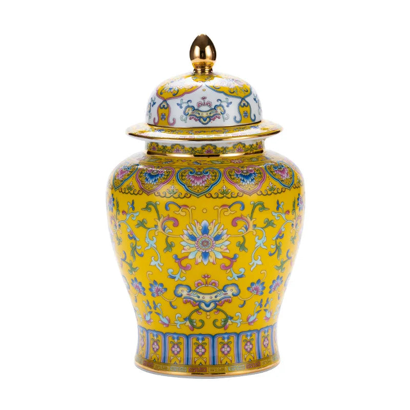 Afralia™ Retro Ceramic Tea Pot General Jar Ginger Jar Handicraft Ornaments Home Decoration