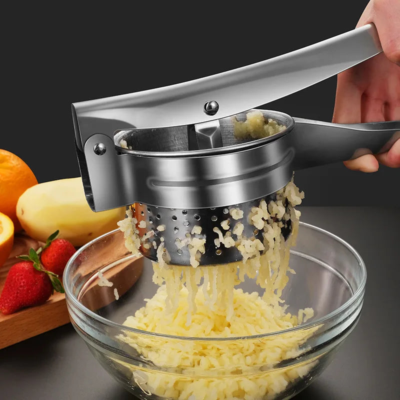 Afralia™ Stainless Steel Fruit Press Juicer Citrus Squeezer Lemon Potato Masher Home Kitchen