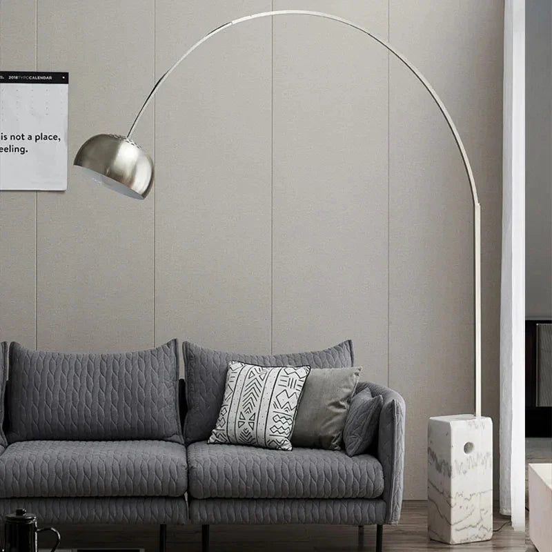 Afralia™ Marble Fishing Floor Lamp | Adjustable Modern Minimalist Lighting for Living Room