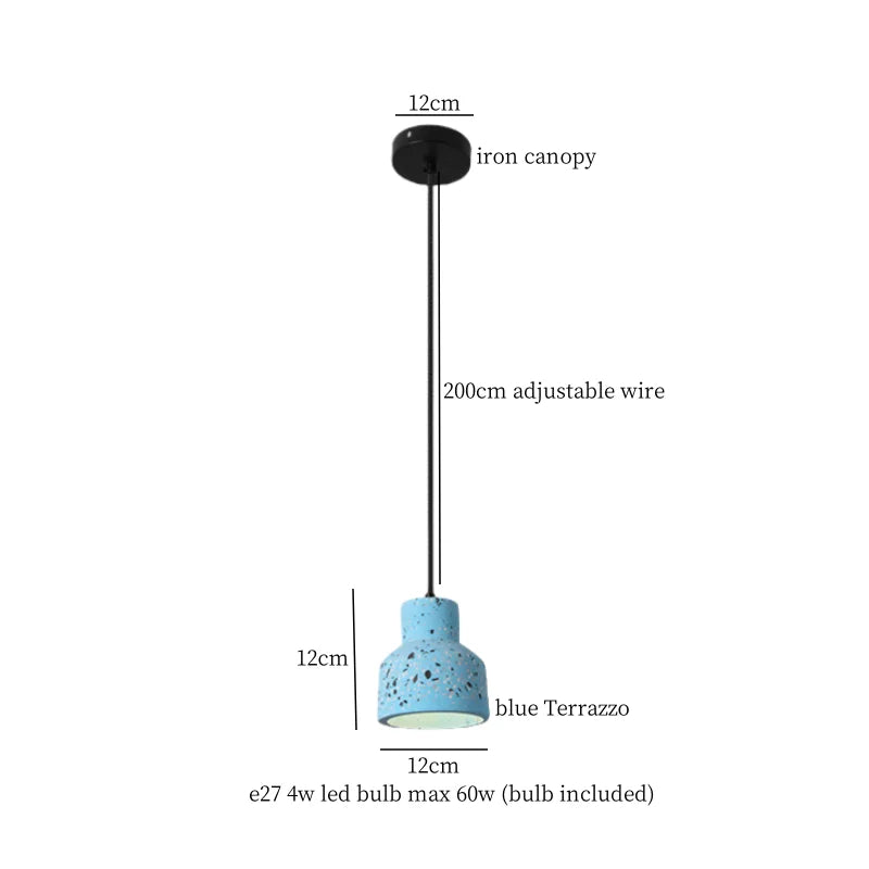 Afralia™ Terrazzo LED Pendant Light - Modern Wabi Sabi Interior Lighting for Living Room