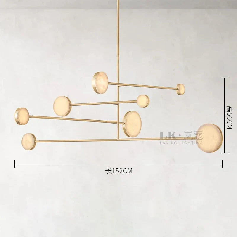 Afralia™ Copper Marble LED Chandelier for Dining Room & Kitchen